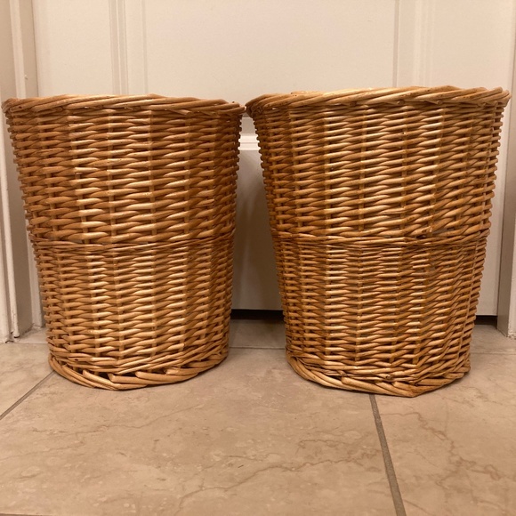 Source Unknown Storage & Organization Rattan Waste Baskets With